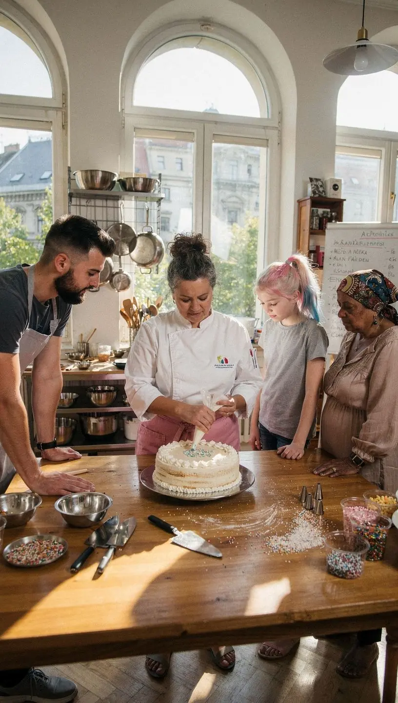 Frissen sült kenyerek a pulton, ropogós héjjal.