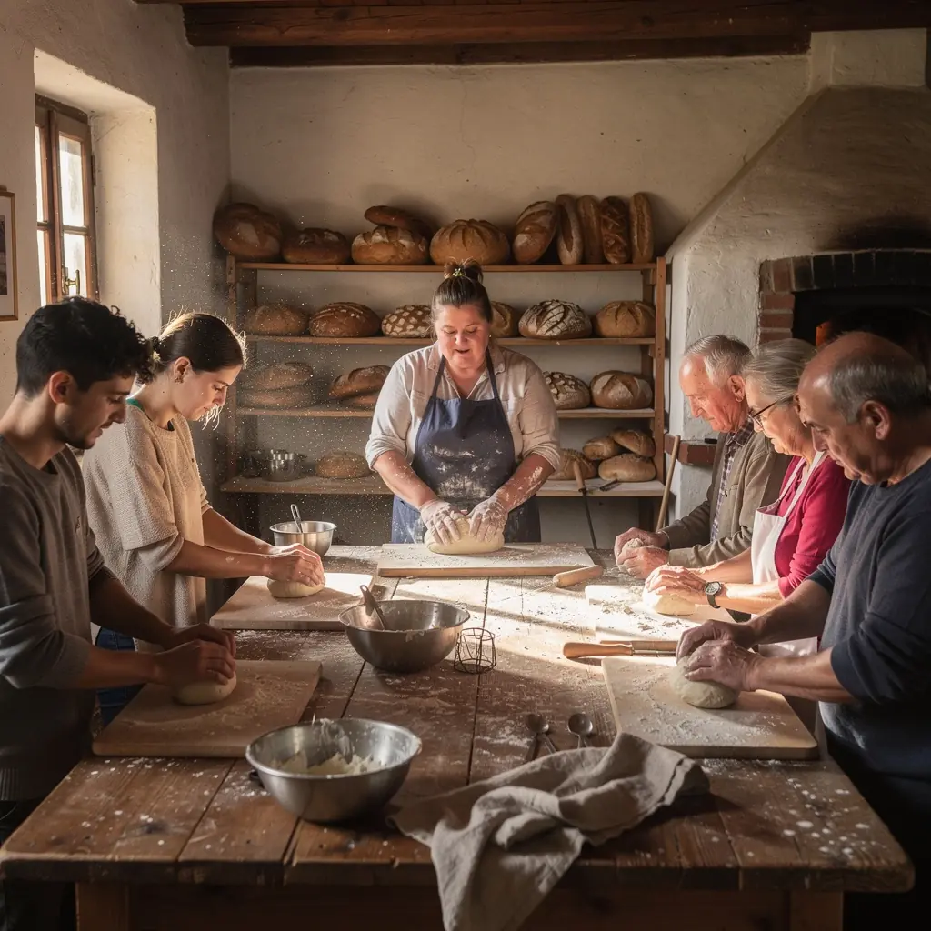 Kézműves kenyerek frissen sülve, ropogós héjjal és puha belsővel.
